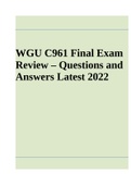 WGU C961 Final Exam Review – Questions and Answers Latest 2022