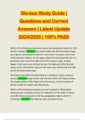 Glo-bus Study Guide | Questions and Correct Answers | Latest Update 2024/2025 | 100% PASS