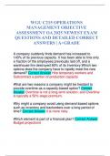 WGU C215 OPERATIONS MANAGEMENT OBJECTIVE ASSESSMENT OA 2025 NEWEST EXAM QUESTIONS AND DETAILED CORRECT ANSWERS | A+GRADE