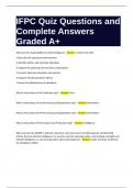 IFPC Quiz Questions and Complete Answers Graded A+