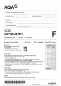 AQA GCSE  MATHEMATICS  Foundation Tier  Paper 2  Calculator  8300/2F JUNE 2024