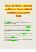 PPCT Test Review | Questions and Correct Answers | Latest Update 2024/2025 | 100% PASS