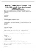 BCJ 320 Criminal Justice Research Final UPDATED Actual Exam Questions and  CORRECT Answers