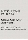 MAT1512 Exam pack 2024(Calculus A)