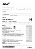 AQA GCSE  MATHEMATICS  Higher Tier  Paper 3  Calculator  8300/3H JUNE 2024