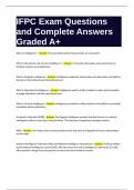 IFPC Exam Questions and Complete Answers Graded A+