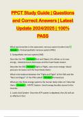 PPCT Study Guide | Questions and Correct Answers | Latest Update 2024/2025 | 100% PASS