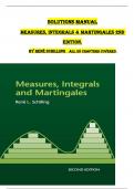 SOLUTIONS MANUAL  Measures, Integrals & Martingales 2nd  edition.  By René Schilling       All 28 Chapters Covered  