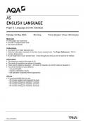 AQA English Language 7701 paper 1 Language and the individual question paper EnglishLanguage AS 13 May 2024