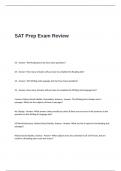 SAT Prep Exam Review Questions and Answers