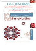 FULL TEST BANK Rosdahl's Textbook Of Basic Nursing 12th Edition By Caroline Rosdahl (Author) Latest Update Questions And Answers Graded A+  