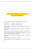   Orthopedic Surgery Questions And Answers Graded A+.