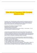 Ortho NCLEX Questions With Complete Solutions 2024.