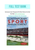 Contemporary Sport Management 6th Edition Pedersen Test Bank