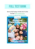 Abnormal Child Psychology 7th Edition Mash Test Bank