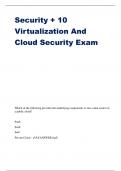 Security + 10 Virtualization And Cloud Security Exam