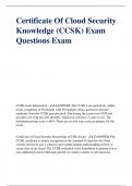 Certificate Of Cloud Security Knowledge (CCSK) Exam Questions Exam