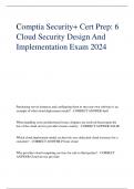 Comptia Security+ Cert Prep: 6 Cloud Security Design And Implementation Exam 2024