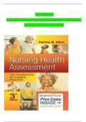 Test Bank for  Nursing Health Assessment The Foundation of Clinical Practice, 3rd Edition, Patricia M. Dillon