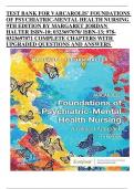 TEST BANK FOR VARCAROLIS' FOUNDATIONS OF PSYCHIATRIC-MENTAL HEALTH NURSING 9TH EDITION BY MARGARET JORDAN HALTER ISBN-10; / ISBN-13; 978-0323697071 COMPLETE CHAPTERS /GRADED A+