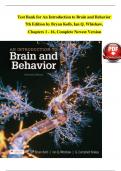 Test Bank for An Introduction to Brain and Behavior 7th Edition by Bryan Kolb, Ian Q. Whishaw,  Chapters 1 - 16, Complete Newest Version  