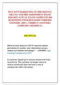 WGU D373 MARKETING IN THE DIGITAL  ERA OA AND PRE ASSESSMENT EXAM  2024-2025 ACTUAL EXAM COMPLETE 400  QUESTIONS WITH DETAILED VERIFIED  ANSWERS (100% CORRECT ANSWERS)  /ALREADY GRADED A+ 