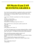 SPI Physics Exam 2| 615 QUESTIONS| GRADED A