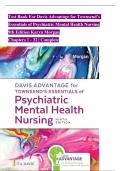 TEST BANK For Davis Advantage for Townsend’s Essentials of Psychiatric Mental Health Nursing, 9th Edition by Karyn Morgan, Verified Chapters 1 - 32, Complete Newest Version