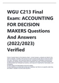 WGU C213 Final Exam: ACCOUNTING FOR DECISION MAKERS Questions And Answers (2022/2023) Verified