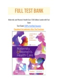 Maternity and Women's Health Care 12th Edition Lowdermilk Test Bank