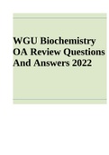 WGU Biochemistry OA Review Questions And Answers 2022