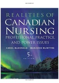 Realities of Canadian Nursing Professional Practice and Power Issues 5th Edition McDonald Mclntyre Test Bank