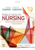 Stanhope: Public Health Nursing: Population- centered Health Care in the community 10th Edition Test Bank ISBN 9780323582247/54 UPDATED VERSION