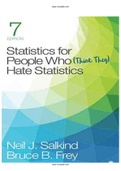 Statistics for People Who Think They Hate Statistics 7th Edition Salkind Frey Test Bank