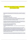    LPCC Law And Ethics Exam 1 Questions And Answers 2024