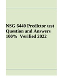 NSG 6440 Predictor Test Question and Answers 100% Verified 2022