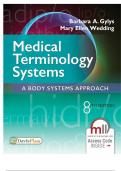 Test Bank for Medical Terminology Systems: A Body Systems Approach 8th Edition By Barbara A. Gylys 