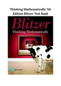 Thinking Mathematically 7th Edition Blitzer Test Bank