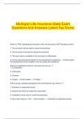  Michigan Life Insurance State Exam Questions And Answers Latest Top Score.