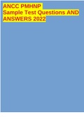 ANCC PMHNP Sample Test Questions AND ANSWERS 2022