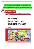 TEST BANK FOR WILLIAMS’ BASIC NUTRITION AND DIET THERAPY 16TH EDITION BY NIX Chapter 1-23 Complete Guide A+  ISBN:9780323377317 Newest Edition 2024 Instant Pdf Download