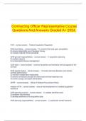 Contracting Officer Representative Course Questions And Answers Graded A+ 2024.