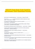   NCE/LPC Exam Study Guide Questions And Answers 100% Guaranteed Success.