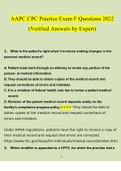 AAPC CPC Practice Exam F Questions and Answers (2022/2023) (Verified Answers by Expert)