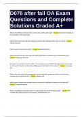 D076 after fail OA Exam Questions and Complete Solutions Graded A+