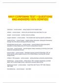  NAVY CORPSMAN TEST 1 QUESTIONS AND ANSWERS 100% VERIFIED.