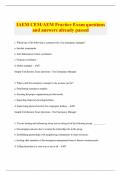 IAEM AEM Exam Study Guide and answers already passed | Graded A+