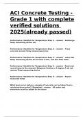 ACI Concrete Testing - Grade 1 with complete verified solutions 2025(already passed).