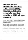 Department of Homeland Security 101 - Interagency Course (1 hr) with complete verified solutions