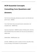 HCM Essential Concepts Consulting Core Questions and Answers